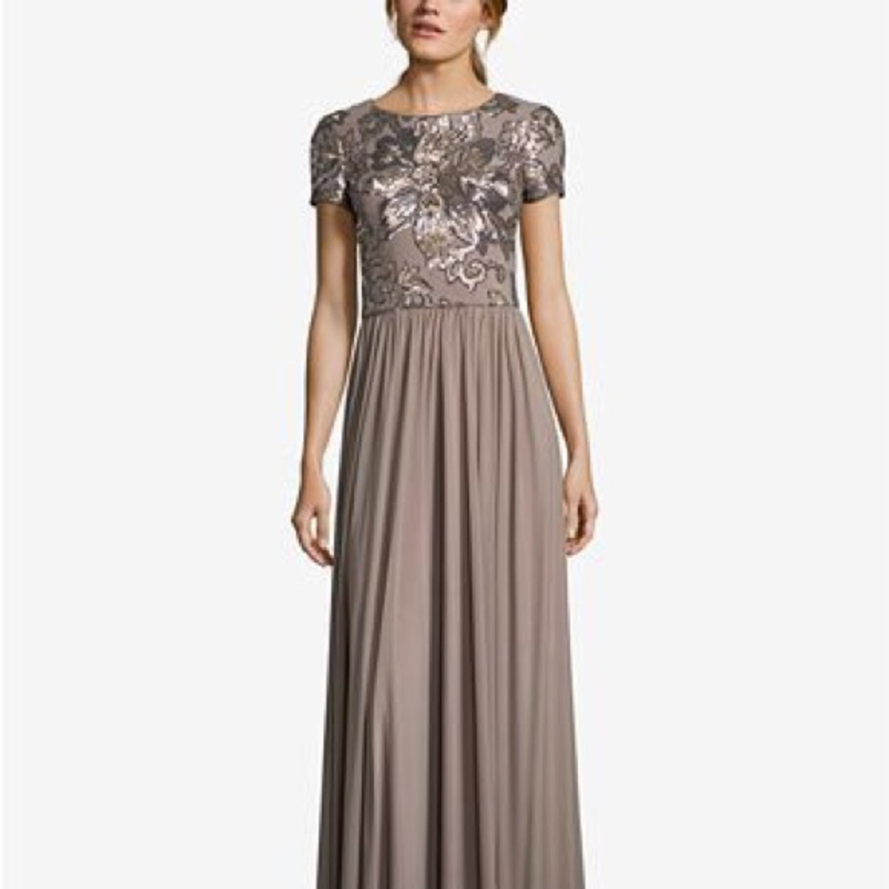 Sequined Chiffon Gown - Betsy & Adam
